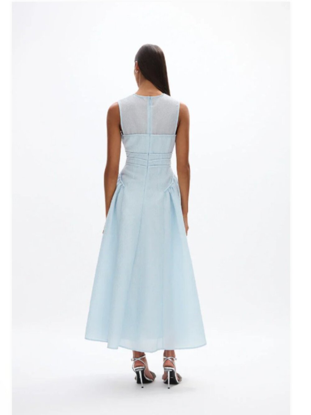 Rachel Gilbert Sophia Dress Sky Blue Sleeveless Midi Dress Elegant NWT - Picture 4 of 6